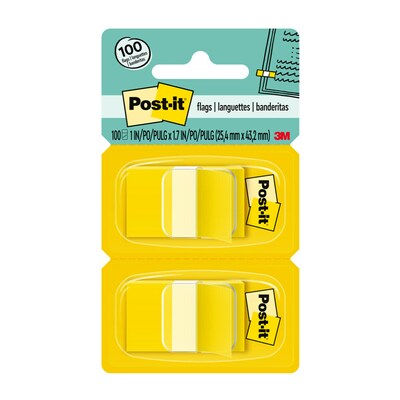 Post-it Flags, .94 Wide, Yellow, 100 Flags/Pack (680-YW2)