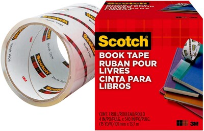 Scotch® Book Transparent Tape,  4" x 15 yds. (845-400)