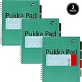 Pukka Pad Metallic 5-Subject Notebook, Ruled, 100 Sheets, Green, 3/Pack (8748-MET)