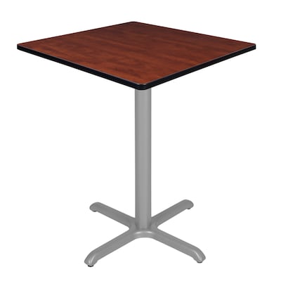 Regency Cain Square Laminate Cafe High X Base Table, 36D x 36W, Cherry/Grey (TCB3636CHGY)