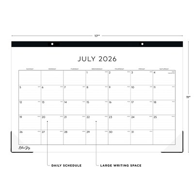 2026-2027 Blue Sky 11 x 17 Academic Monthly Wall Calendar, Black/White (149048-A27)