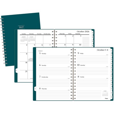 2027 Mead Essentials 6 x 8.5 Calendar Year Weekly & Monthly Planner, Plastic Cover, Teal (CRW430L4227)