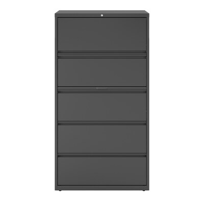 Quill Brand® 5-Drawer Lateral File Cabinet, Locking, Letter/Legal, Charcoal, 36"W (26827D)