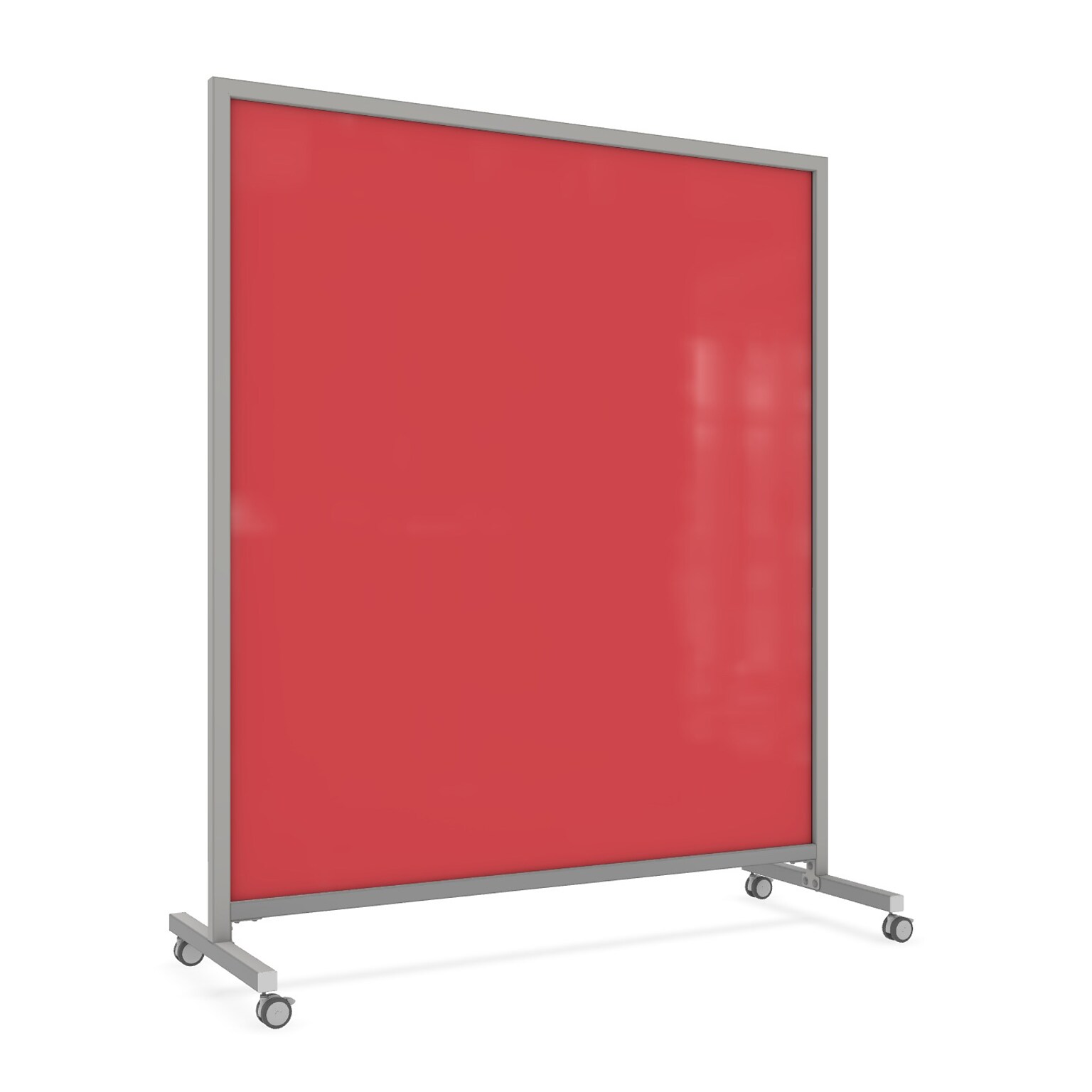 Ghent EZ Glass Mobile Dry-Erase Whiteboard, Aluminum Frame, 75H x 62W, Rose (EZ1NA7562RS)