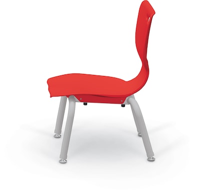 MooreCo 10" Hierarchy Student Chair with 4 Legs, Red/Platinum Base (703673561853)