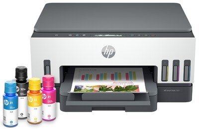 HP Smart Tank 7001 Wireless Color All-in-One Ink Tank Printer, Scan, Copy, 2 Years Ink Included, AI Enabled (28B49A)