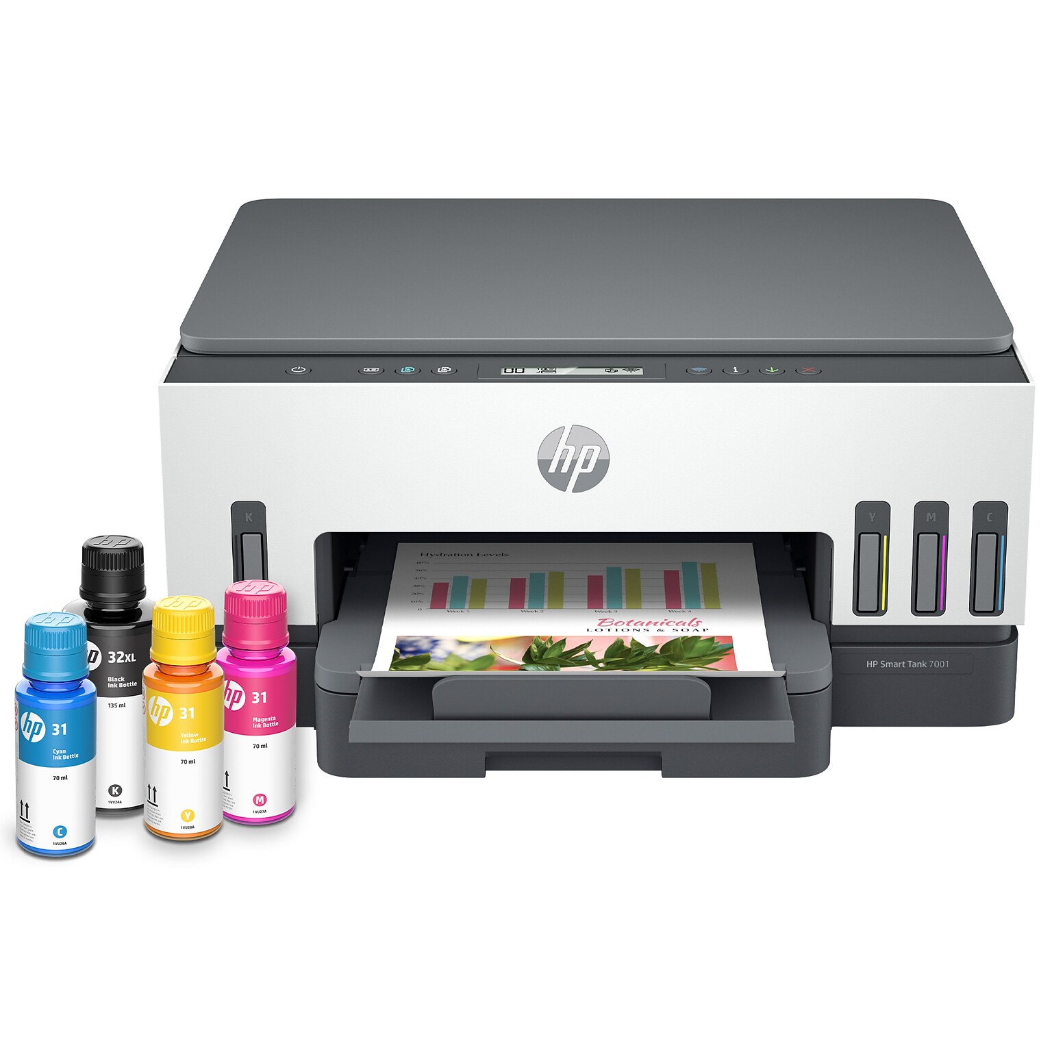 HP Smart Tank 7001 Wireless Color All-in-One Ink Tank Printer, Scan, Copy, 2 Years Ink Included, AI Enabled (28B49A)