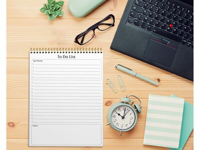 Better Office To-Do List Notepad, 8.5" x 11", Project-Ruled, White/Black, 50 Sheets/Pad (25822)