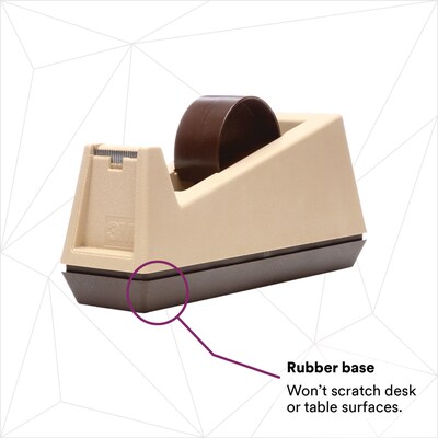 Scotch Heavy Duty Desktop Dispenser, 10.6 x 6.1, 3 Core, Beige (C25)