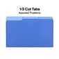 Quill Brand® File Folders, Assorted Tabs, 1/3-Cut, Legal, Blue, 100/Box (741013BE)