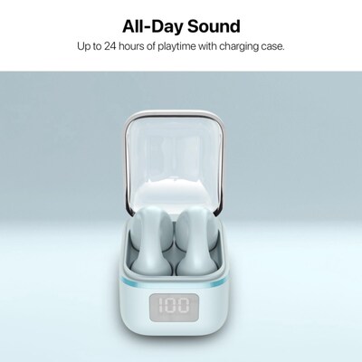 echelon Echo Open Earbuds True Wireless Open-Ear Clip-On Design, IPX5 Water Resistant Blue