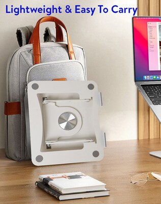 Uncaged Ergonomics 10.2" x 10" Metal Swivel Laptop Stand 2.0, White (SLS-White)