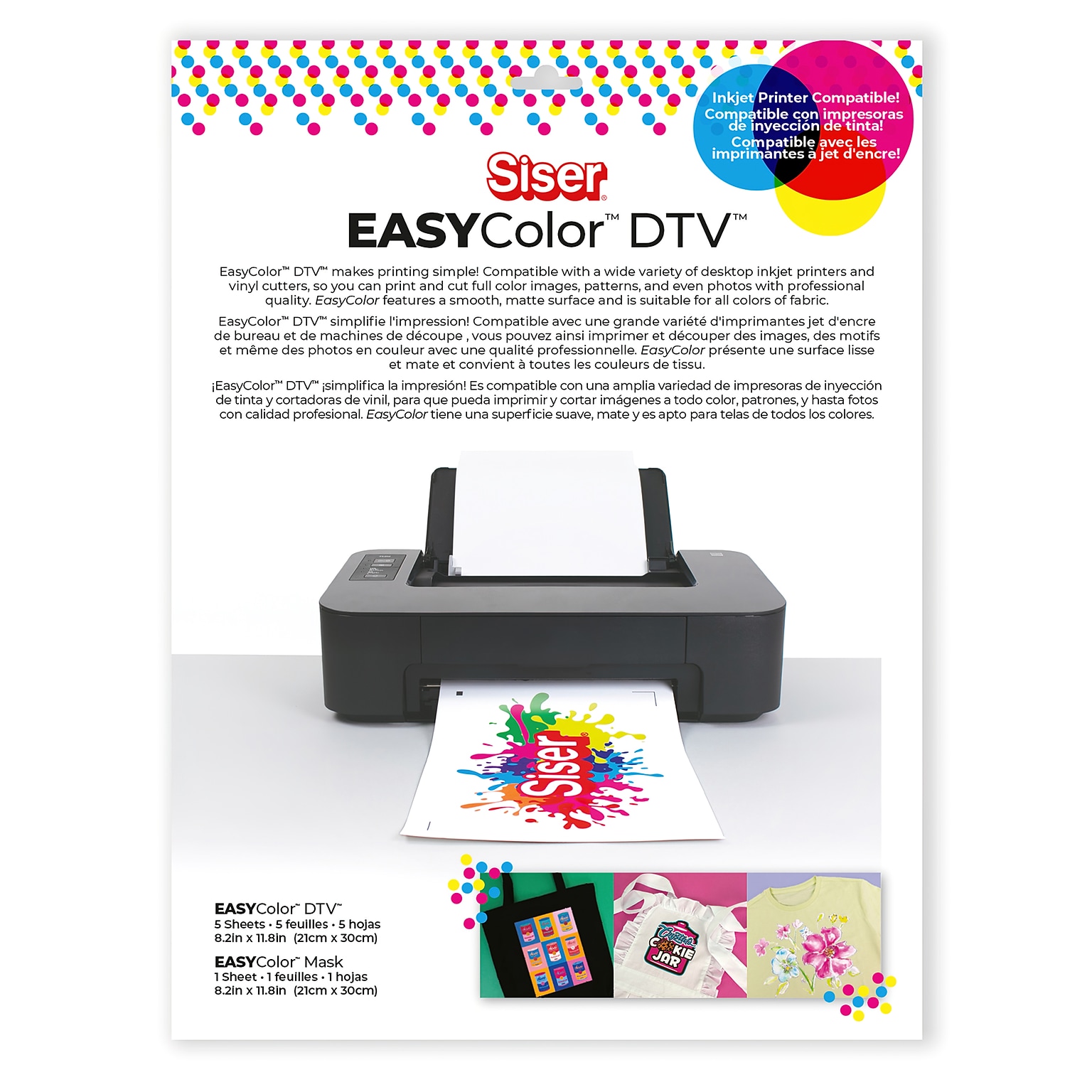 Siser Easycolor Die Cutting DTV Direct To Vinyl, 5/Pack (SIRMIECDTVPACK)