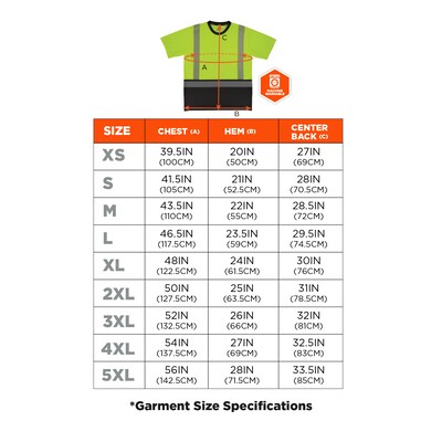 Ergodyne GloWear 8294BK High Visibility Short Sleeve Black Bottom T-Shirt, ANSI Type R Class 2, Lime, 2XL (22276)