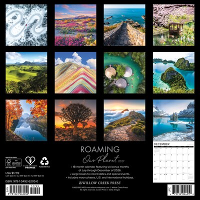 2027 Willow Creek Roaming Our Planet 12 x 12 Monthly Wall Calendar (62050)