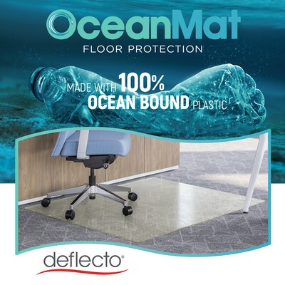 Deflect-O OceanMat Carpet Chair Mat, 36" x 48", Clear Plastic (CM1K142OCB)