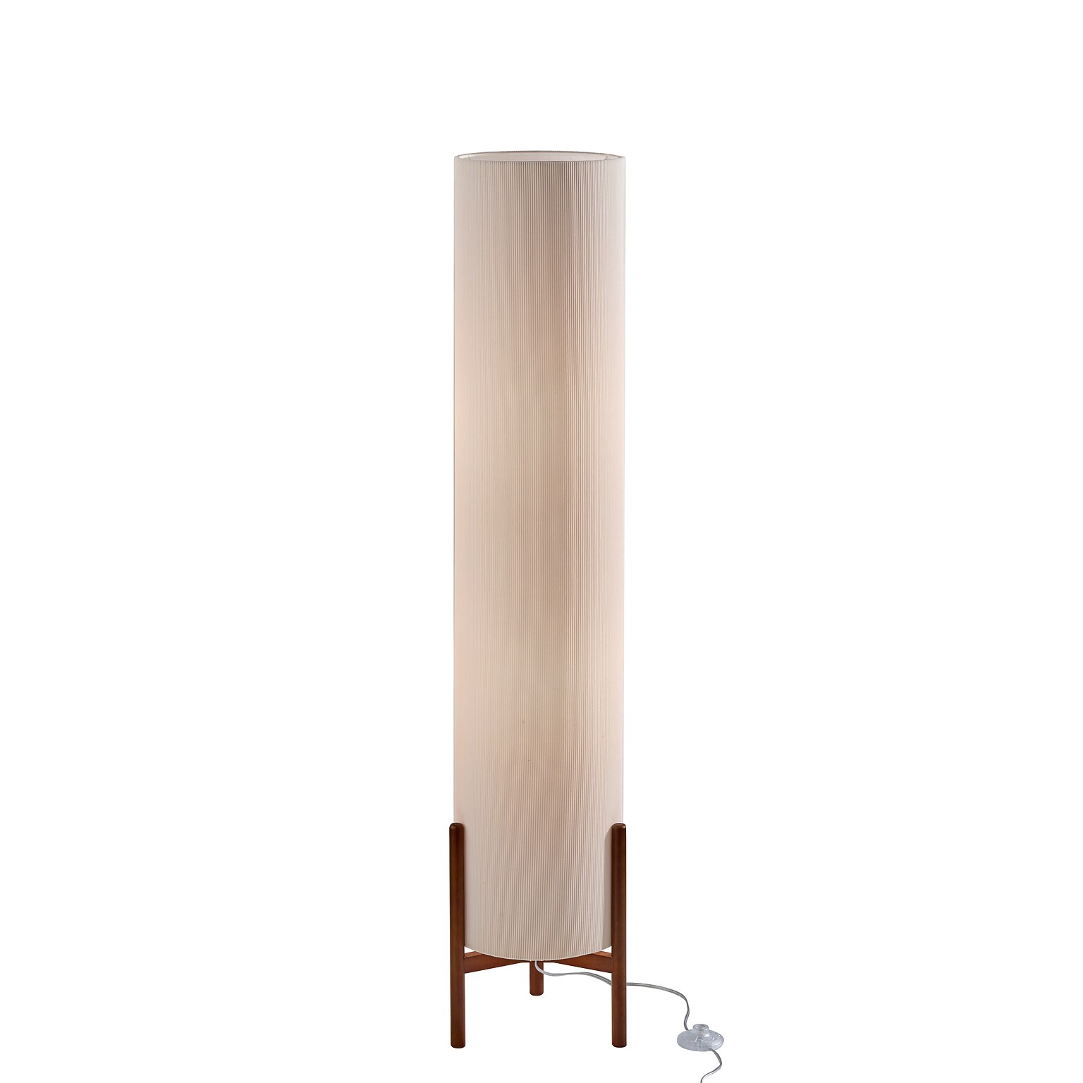 Adesso Sonora 50.5H Walnut Floor Lamp with Off-White Pleated Shade (3011-15)