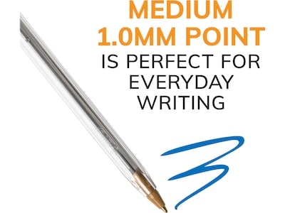 BIC Cristal Xtra Smooth Ballpoint Pen, Medium Point, Blue Ink, 500/Pack (MS500E-BLU)