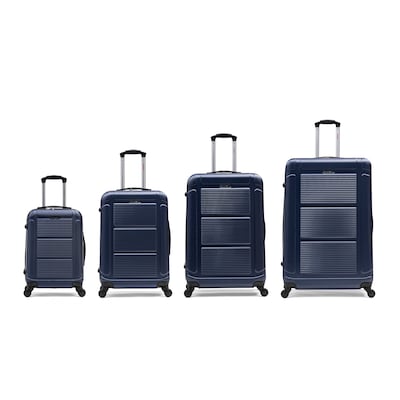 InUSA Pilot 4-Piece Hardside Spinner Luggage Set, TSA Checkpoint Friendly, Blue (IUPILSMLXL-BLU)