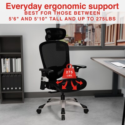 Staples Hyken Ergonomic Mesh Swivel Task Chair, Black (ST63137)