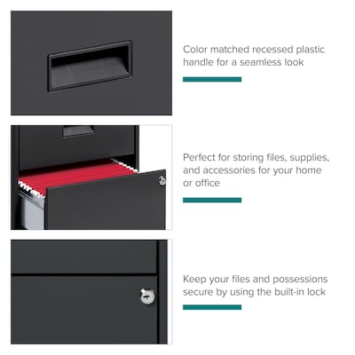 Space Solutions 18"D 2-Drawer Vertical File Cabinet, Letter, Charcoal (26495)