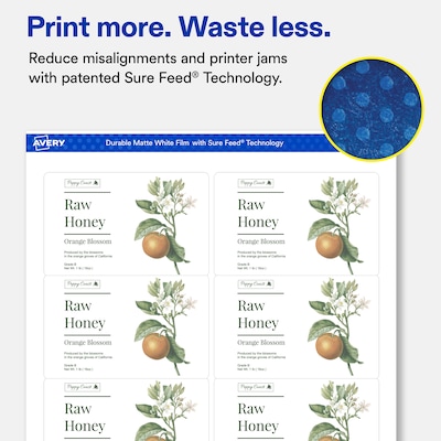 Avery Rectangle Laser/Inkjet Multipurpose Labels, White, 8 Labels/Sheet, 100 Sheets/Pack (19479311250)