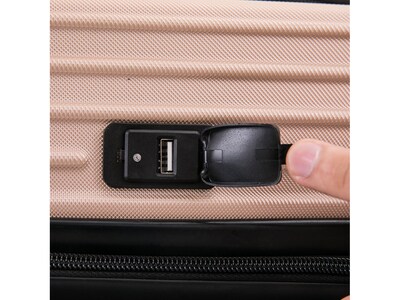 DUKAP Tour 20" Hardside Carry-On Suitcase, 4-Wheeled Spinner, TSA Checkpoint Friendly, Champagne (DKTOU00S-CHA)