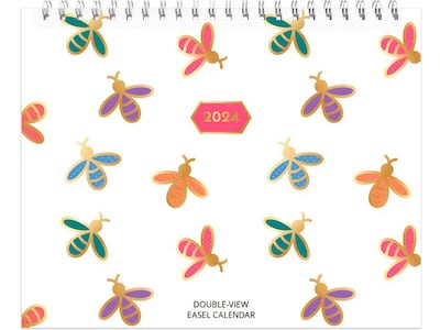 2024 BrownTrout Busy Bees 7.5 x 6 Monthly Double-View Easel Desk Calendar (9781975471033)
