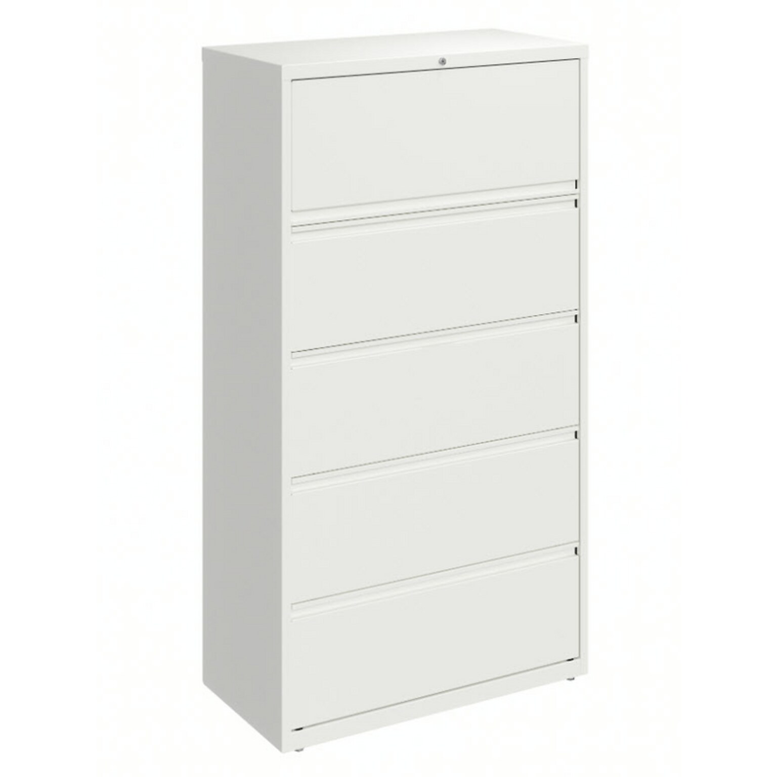 Hirsh HL10000 Series 5-Drawer Lateral File Cabinet, Locking, Letter/Legal, White, 36 (23703)