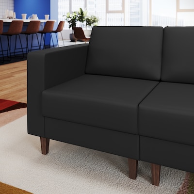 Flash Furniture Hercules Artemis LeatherSoft Left Arm Reception Chair, Black (ZB8921CLABLK)