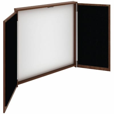 Lorell Essentials Series 47.25 Presentation Cabinet With Dry-Erase Whiteboard, Walnut (LLR69899)