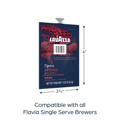 Lavazza Opera Intenso Coffee Flavia Freshpacks, Dark Roast, 76/Carton (MDR01041)