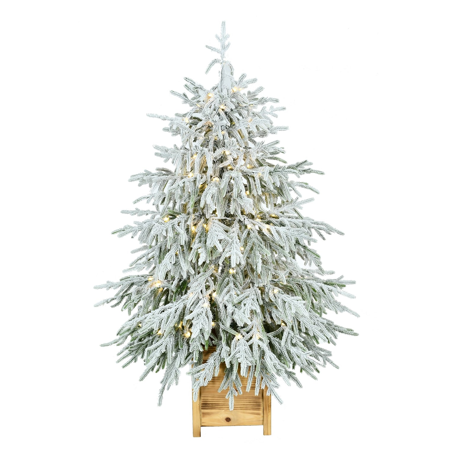 Fraser Hill Farm 4 Real Feel Pre-Lit Artificial Christmas Trees, 150Lights (FFRF048P-5MSN)