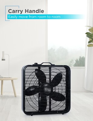Black & Decker 20" Box Fan, 3-Speed, Black (BFB20SB)