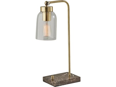 Adesso Bristol Incandescent Desk Lamp, 19, Antique Brass (4288-21)