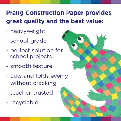 Prang 9" x 12" Construction Paper, Hot Pink, 50 Sheets/Pack, 10 Packs/Bundle (PAC9103-10)