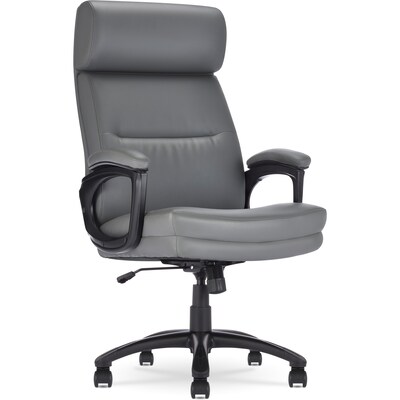 Serta Comfort Big & Tall Ergonomic Bonded Leather Swivel Executive Chair, Gray (CHR10131C)