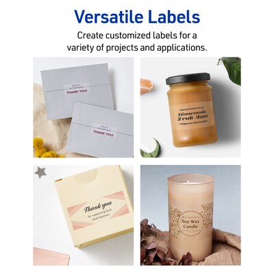 Avery Easy Peel Inkjet Shipping Labels, 2" x 4", Matte Clear, 250 Labels/Pack (8663)