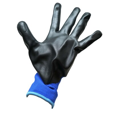 Glove Crafter Knit Nitrile Coating Work Gloves, One Size, Blue & Black, 6/Pack, 12 Packs/Carton (13353)