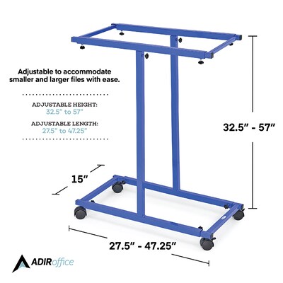 AdirOffice Steel Rolling Stand Plan Center, Blue (614-BLU)