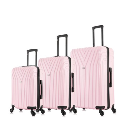 InUSA Vasty 3-Piece Hardside Spinner Carry-On Luggage Set, TSA Checkpoint Friendly, Pink (IUVASSML-P