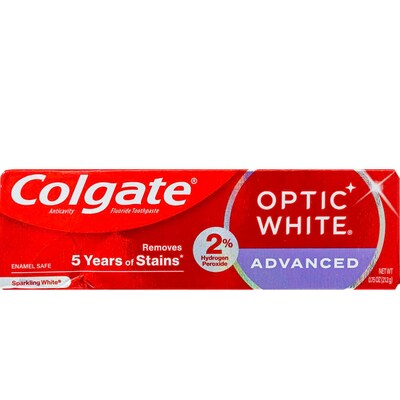 Colgate Optic Advanced White Sparkling Mint Toothpaste, 0.75 oz Tube, 12 Tubes/Dispensit Box, 12 Dis