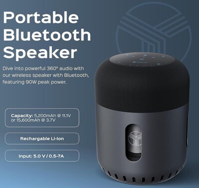 Treblab HD Wireless Bluetooth Portable Speaker, Water resistance, Black (HD-360-PRO)