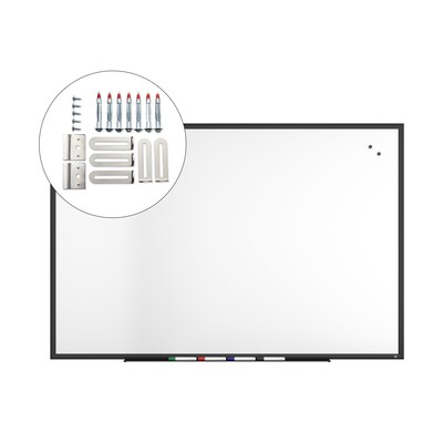 TRU RED™ Magnetic Porcelain Dry Erase Board, Black Frame, 6' x 4' (TR61190)