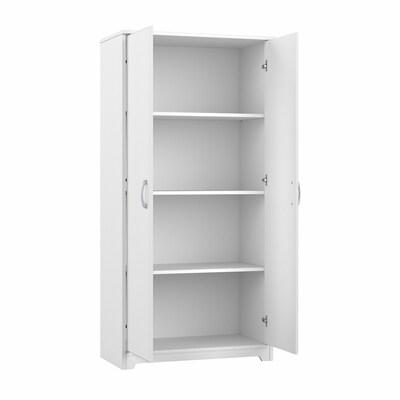 Bush Furniture Cabot 61"H Tall Storage Cabinet with 4 Shelves, White (WC31999)