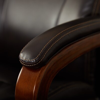 La-Z-Boy Trafford Faux Leather Executive Big & Tall Chair, 400 lb. Capacity, Vino Brown (45782OSS)