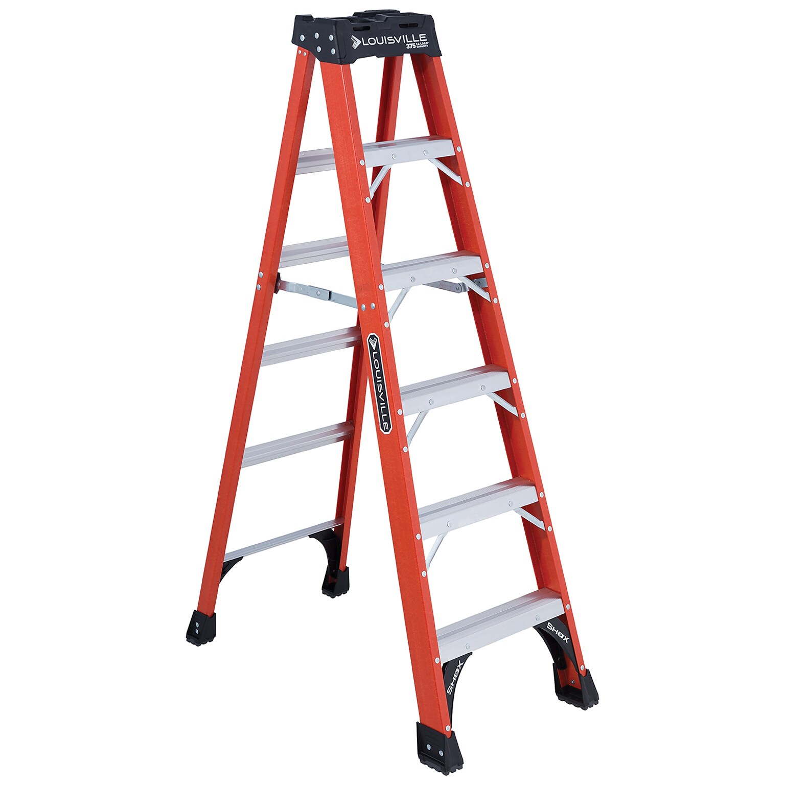 Louisville Ladder 6 Fiberglass Twin Step Ladder, 375 lbs. Capacity (FS1406HD)