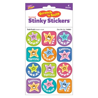 TREND Enterprises Star Me Up Tutti-Frutti Scent Scratch 'n Sniff Stinky Stickers, Multicolored, 288 Stickers/Bundle (T-83051-6)