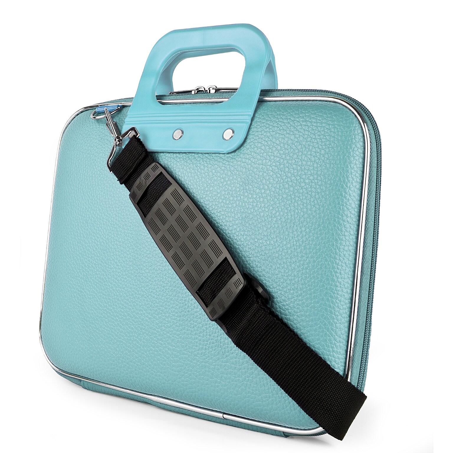 SumacLife Cady 14 Faux Leather Laptop Bag, Blue (NBKLEA563)