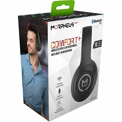 Morpheus 360 Comfort Plus Wired/Wireless Noise Canceling Over-Ear, Bluetooth, Pure Black (HP6500B)